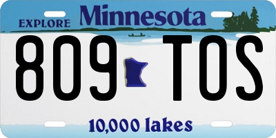 MN license plate 809TOS