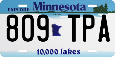 MN license plate 809TPA