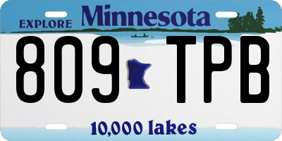 MN license plate 809TPB
