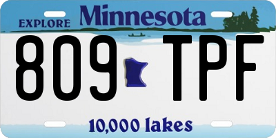 MN license plate 809TPF