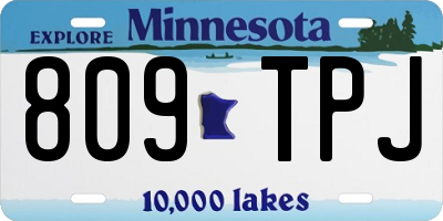 MN license plate 809TPJ