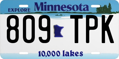 MN license plate 809TPK