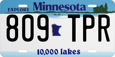 MN license plate 809TPR