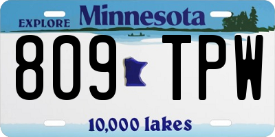 MN license plate 809TPW