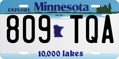 MN license plate 809TQA
