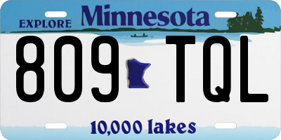 MN license plate 809TQL