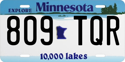 MN license plate 809TQR