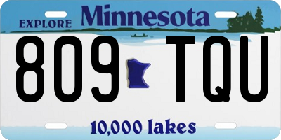 MN license plate 809TQU