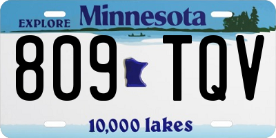 MN license plate 809TQV