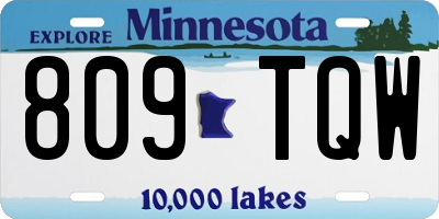 MN license plate 809TQW