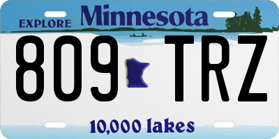 MN license plate 809TRZ