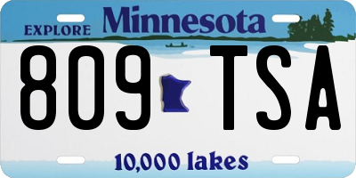 MN license plate 809TSA