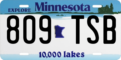 MN license plate 809TSB