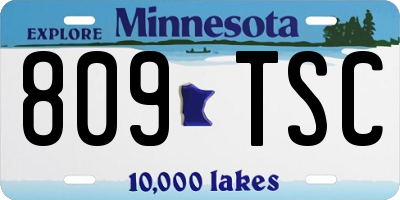 MN license plate 809TSC