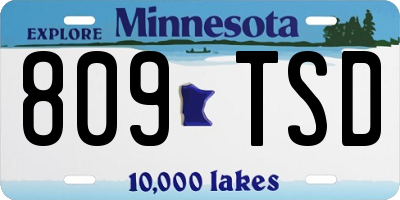 MN license plate 809TSD