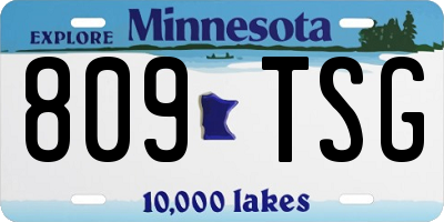 MN license plate 809TSG
