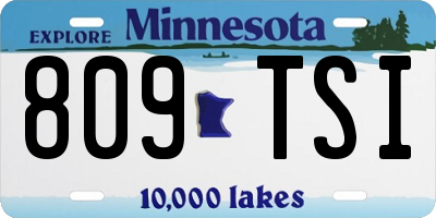 MN license plate 809TSI