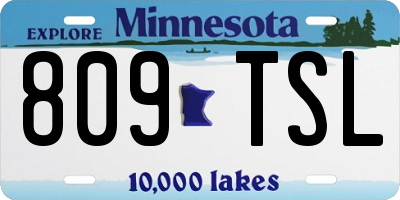 MN license plate 809TSL