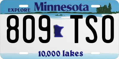 MN license plate 809TSO