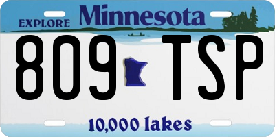 MN license plate 809TSP