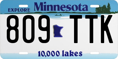 MN license plate 809TTK