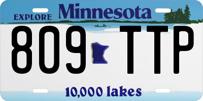 MN license plate 809TTP