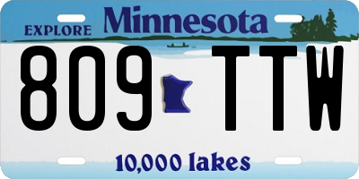 MN license plate 809TTW