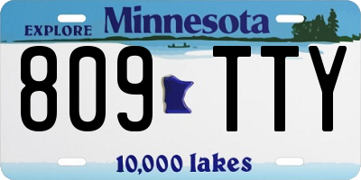 MN license plate 809TTY