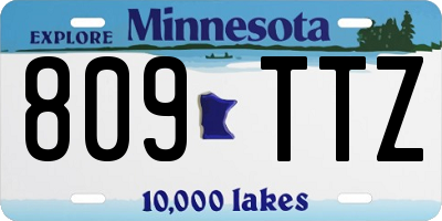 MN license plate 809TTZ