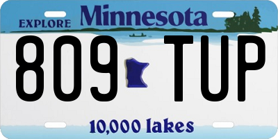 MN license plate 809TUP