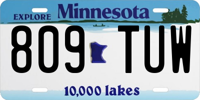 MN license plate 809TUW