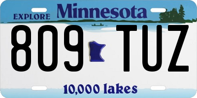 MN license plate 809TUZ
