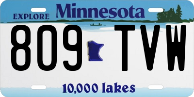 MN license plate 809TVW
