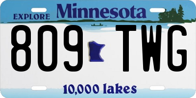 MN license plate 809TWG