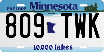 MN license plate 809TWK