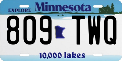 MN license plate 809TWQ