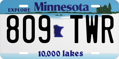 MN license plate 809TWR
