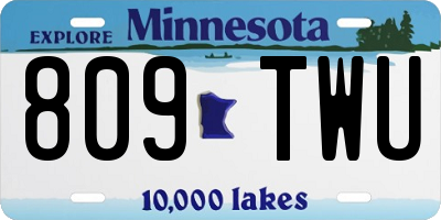 MN license plate 809TWU