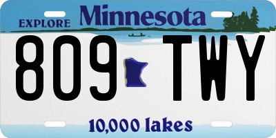 MN license plate 809TWY