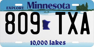 MN license plate 809TXA