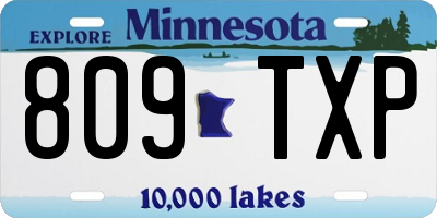 MN license plate 809TXP