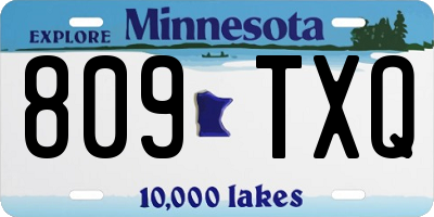 MN license plate 809TXQ