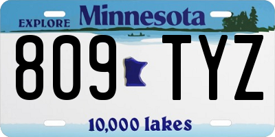 MN license plate 809TYZ