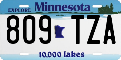 MN license plate 809TZA