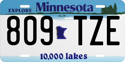MN license plate 809TZE