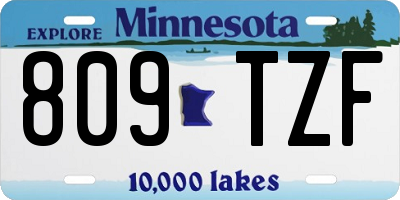 MN license plate 809TZF