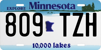 MN license plate 809TZH