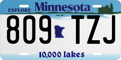MN license plate 809TZJ