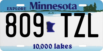 MN license plate 809TZL