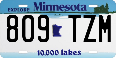 MN license plate 809TZM